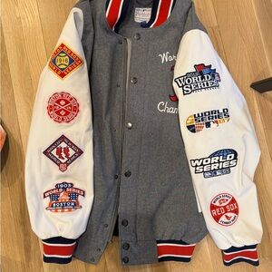 World Series Champions Varsity Jacket - Gray and White
